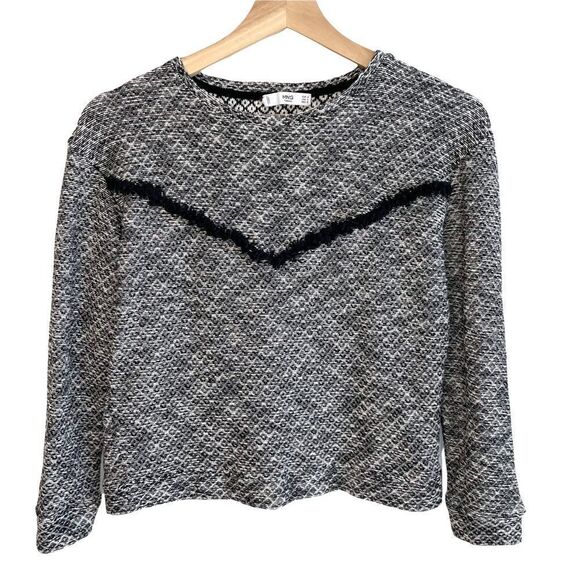 Mango Casual Chevron Fringe Top - Picture 1 of 5